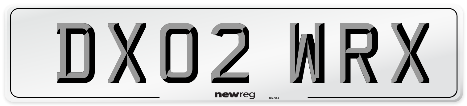 DX02 WRX Number Plate from New Reg